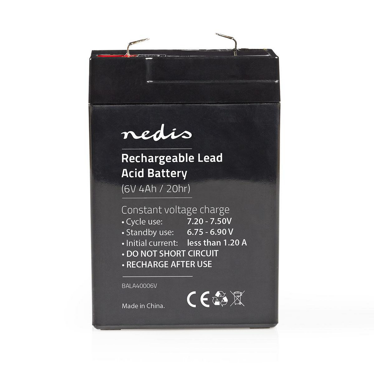 Nedis Pile rechargeable plomb-acide Plomb-acide Rechargeables 6 V 4000 mAh