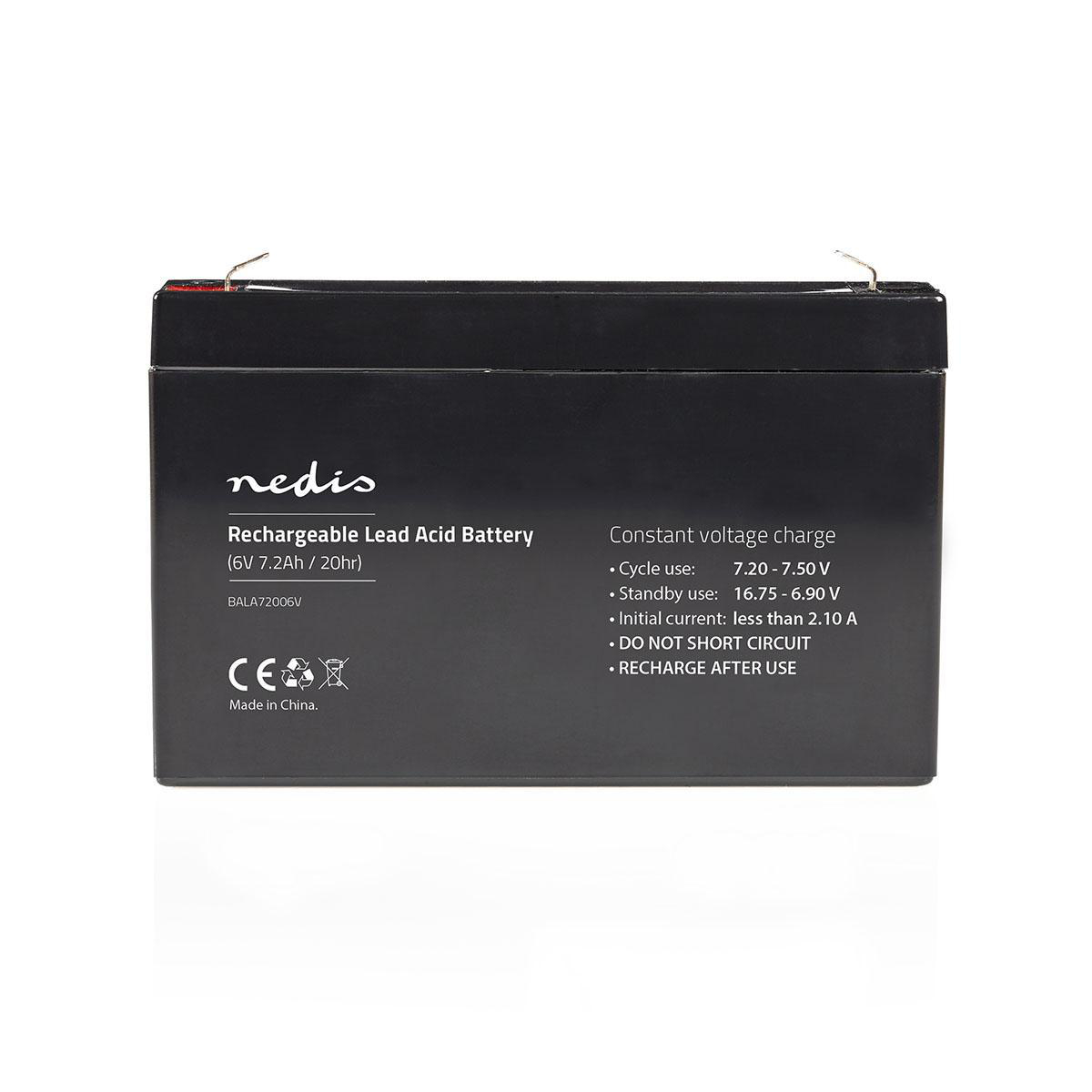 Nedis Pile rechargeable plomb-acide Plomb-acide Rechargeables 6 V 7200 mAh