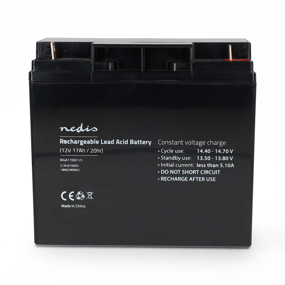 Nedis Pile rechargeable plomb-acide Plomb-acide Rechargeables 12 V 17000 mAh