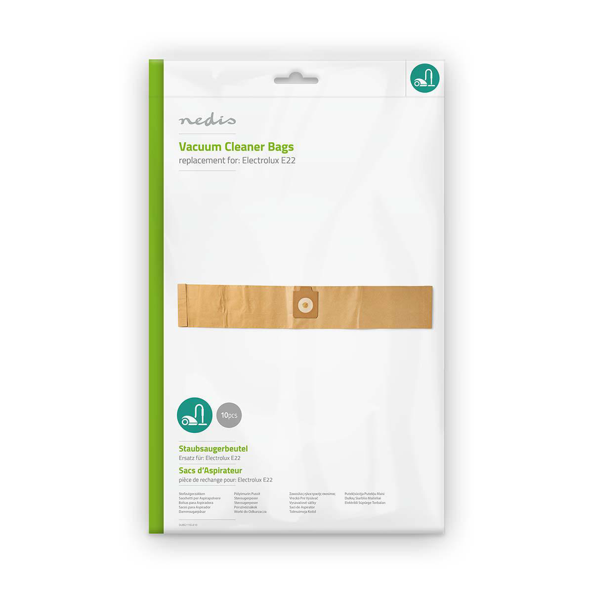 Nedis Sac d'aspirateur 10 pièces Papier Le plus vendu pour: Electrolux Marron