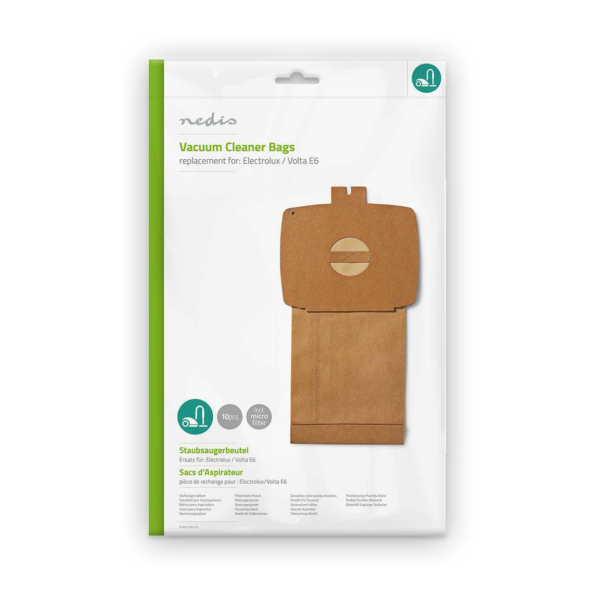 Nedis Sac d'aspirateur 10 pièces Papier Le plus vendu pour: Electrolux Marron