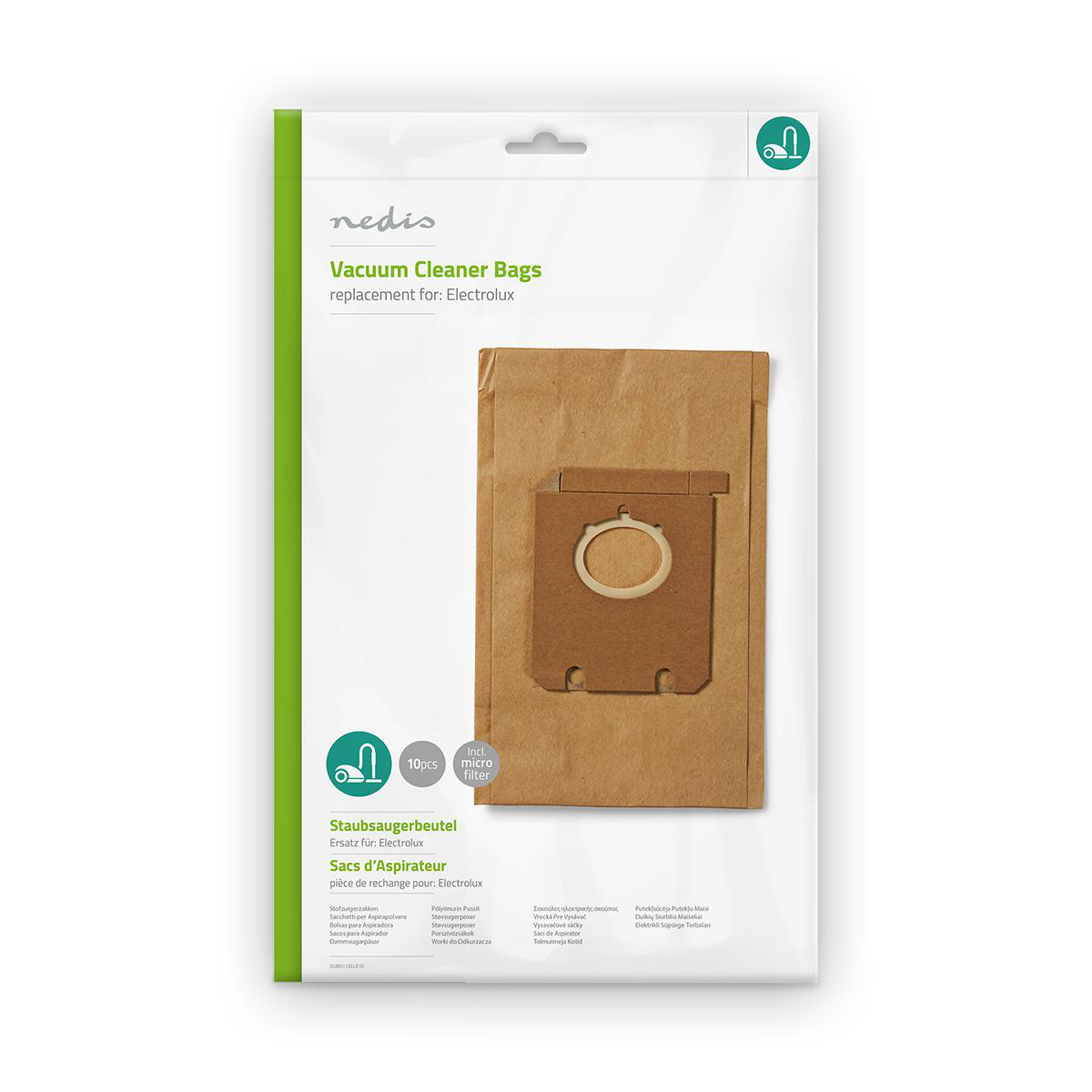Nedis Sac d'aspirateur 10 pièces Papier Le plus vendu pour: Electrolux Marron
