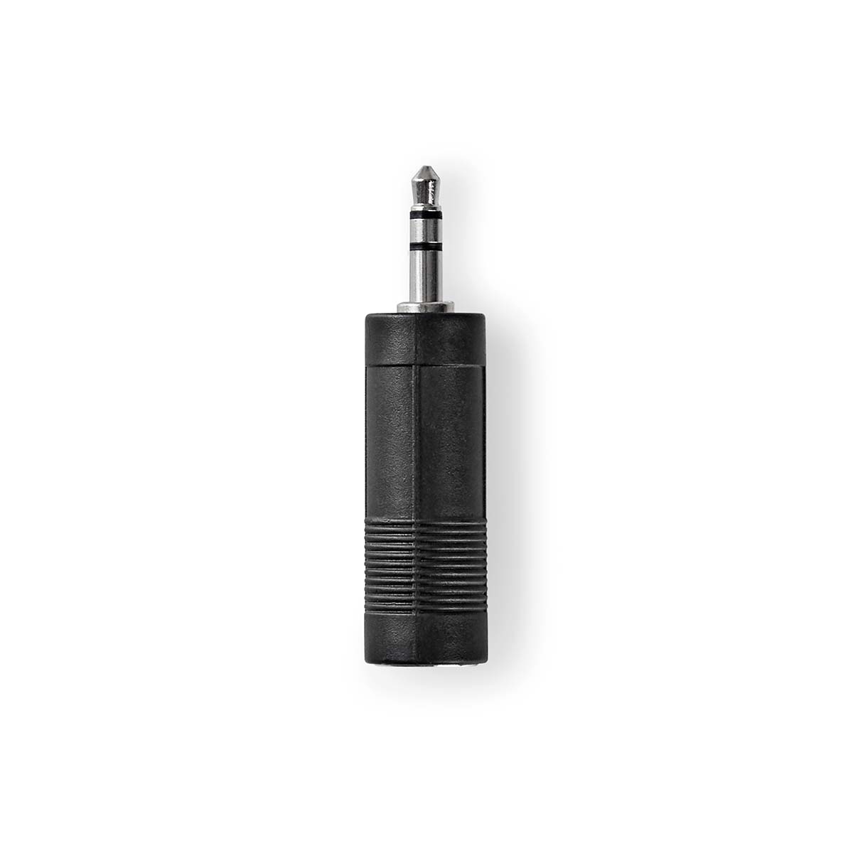 Nedis Adaptataeur audio stéréo 3.5 mm Mâle 6.35 mm Femelle Plaqué nickel Droit ABS Noir 1 pièces Boîte