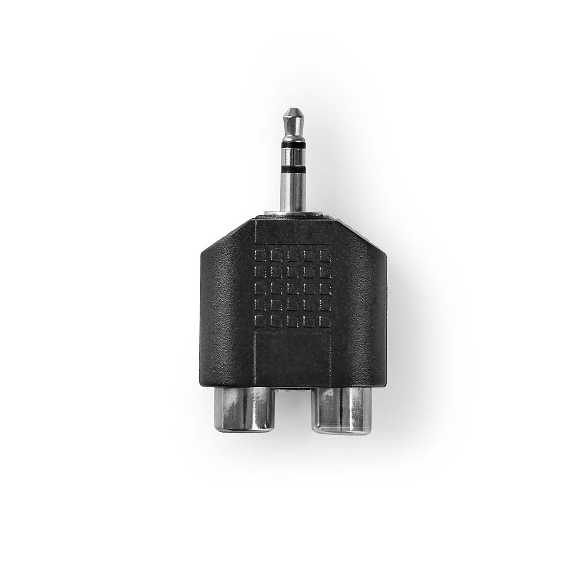 Nedis Adaptataeur audio stéréo 3.5 mm Mâle 2x RCA Femelle Plaqué nickel Droit ABS Noir 1 pièces Boîte