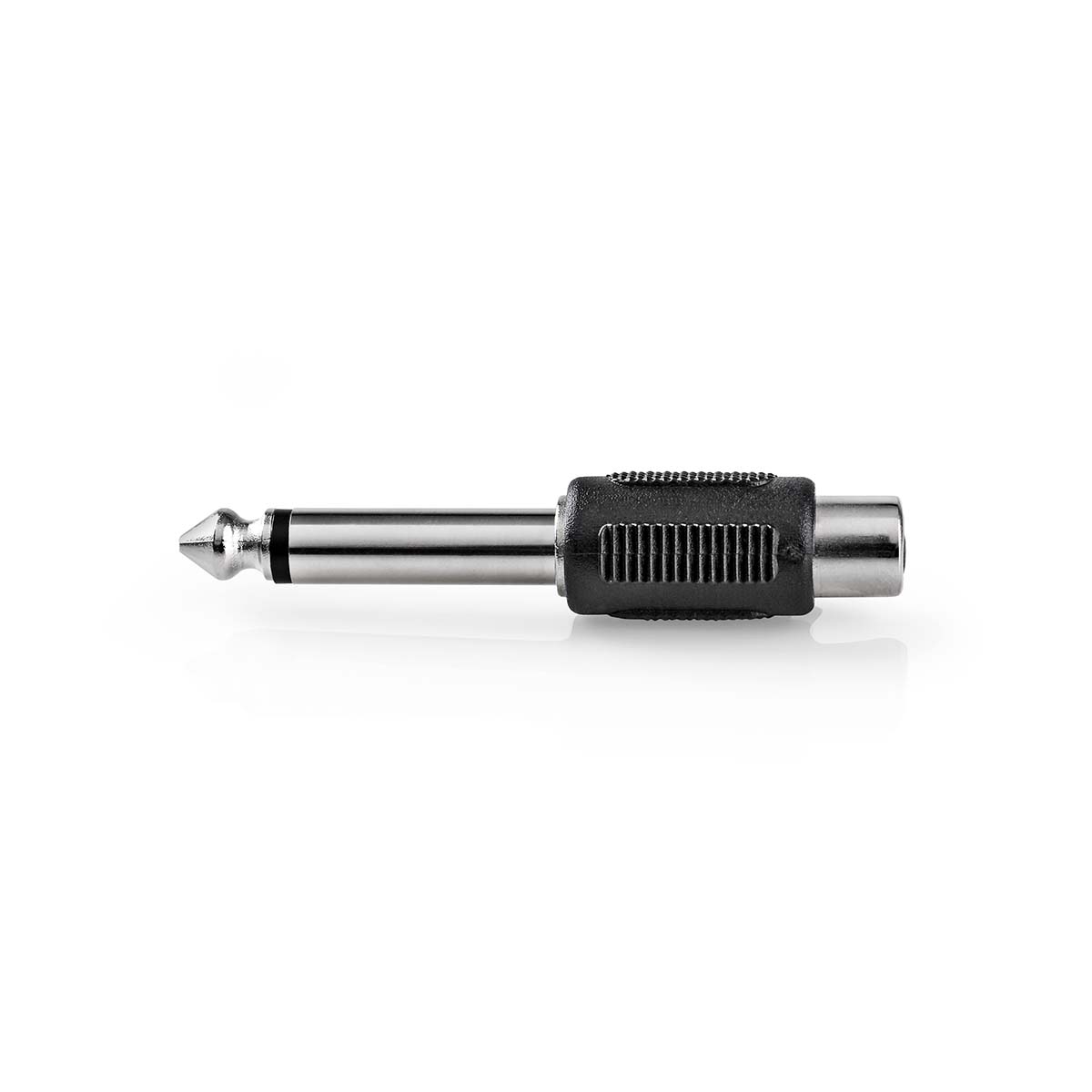 Nedis Adaptateur mono audio 6.35 mm Mâle RCA Femelle Plaqué nickel Droit ABS Noir 1 pièces Boîte