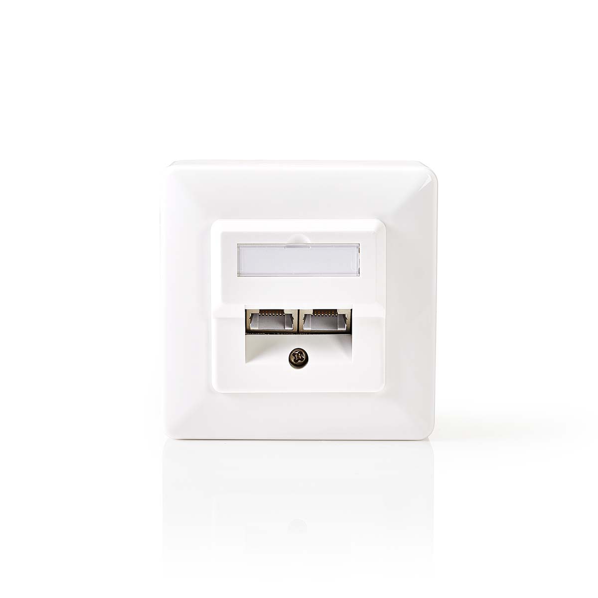 Nedis Boîte murale réseau Dans le mur 2-Port port(s) CAT5e Droit Femelle Plaqué or ABS Blanc Boîte
