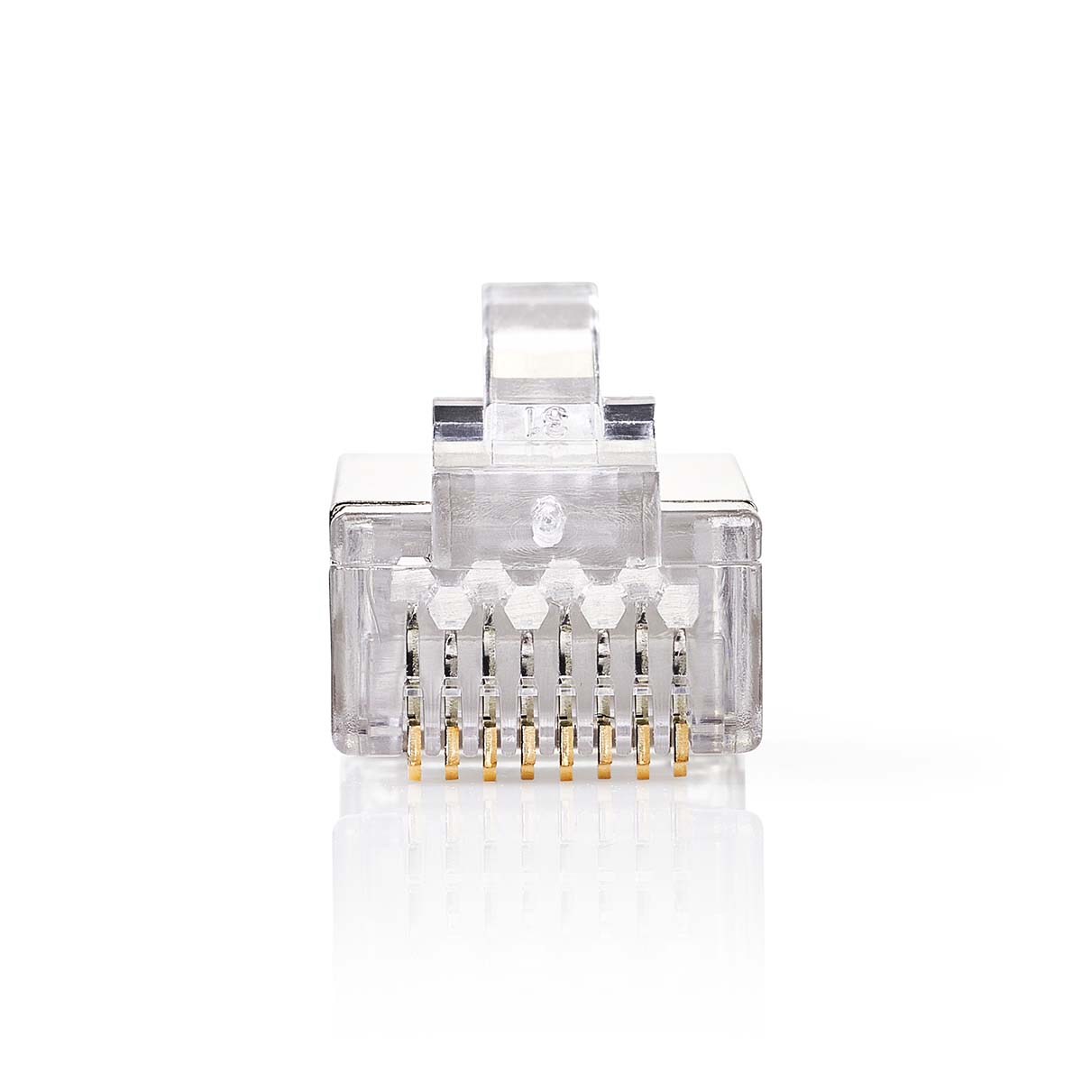 Nedis Connecteur RJ45 Mâle Solide STP CAT5 Droit Plaqué or 10 pièces PVC Transparent Boîte