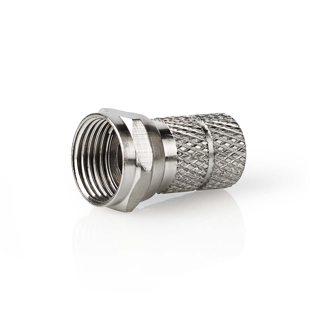Nedis Conencteur F Droit Mâle Plaqué nickel 75 Ohm Twist-on Diamètre d'entrée de câble: 7.0 mm Alliage de zinc Argent 5 pièces Boîte