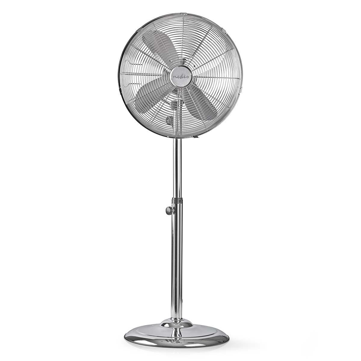 Nedis Ventilateur sur pied Diamètre: 400 mm 3 Réglage de la Vitesse Oscillation 50 W Hauteur réglable Non Chrome