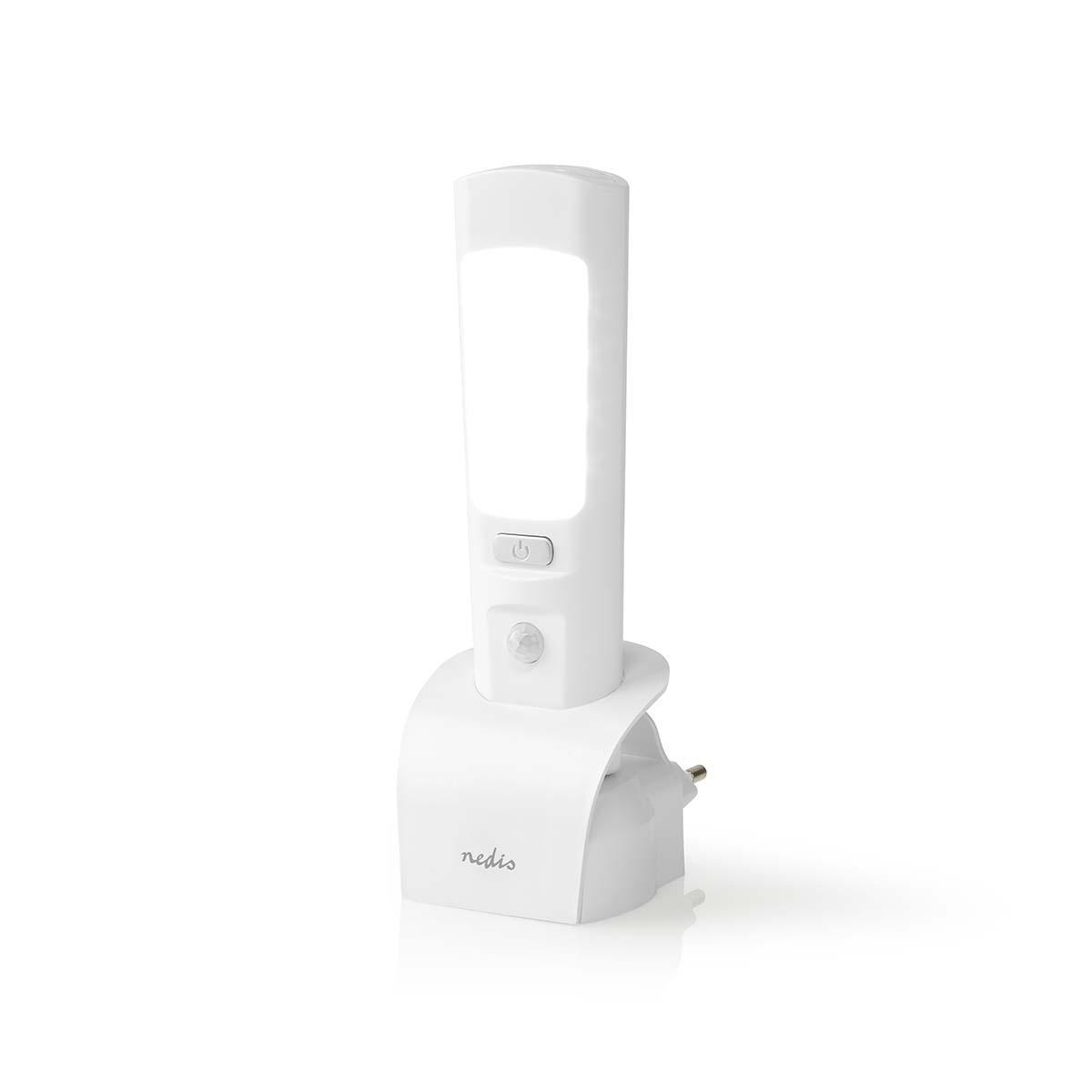 Nedis Lampe torche avec lumière orientable Alimentation secteur 220 - 240 V AC 50 Hz 1.3 W Rechargeables Flux lumineux nominal: 37 lm Portée lumineuse: 3 m Angle de faisceau: 71 ° Lampe torche LED
