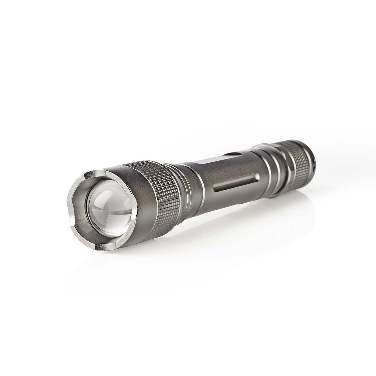 Nedis Lampe torche Alimenté par pile 4,5 V 3 W 2x AA Batteries incluses Flux lumineux nominal: 150 lm Portée lumineuse: 120 m Angle de faisceau: 46.1 ° 10000 Cycles de Commutation