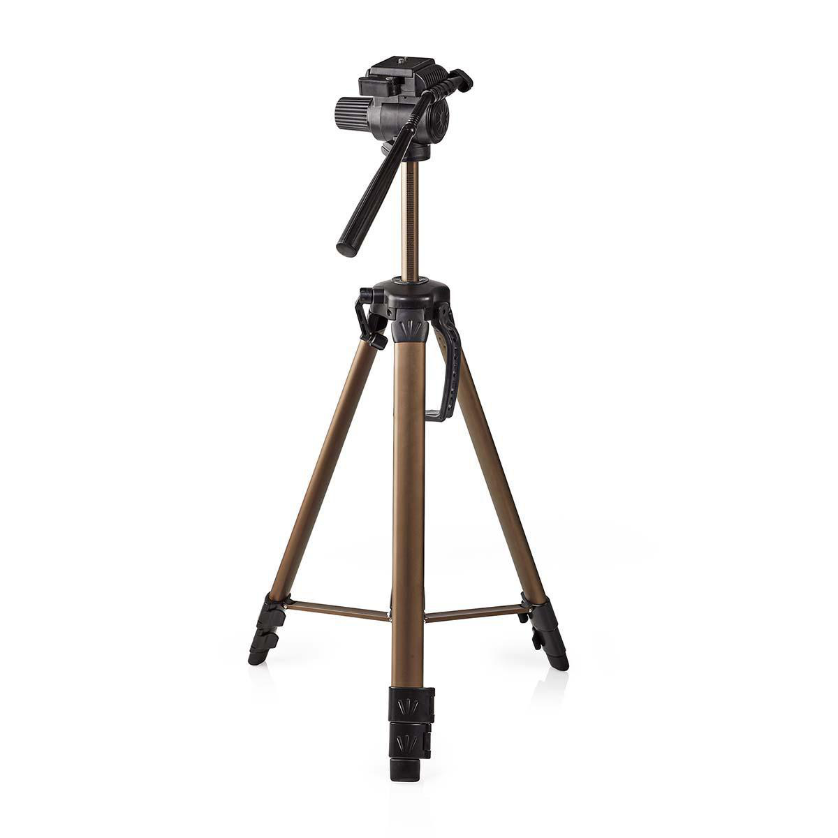 Nedis Trépied Capacité de charge maximale: 4.0 kg Hauteur de travail minimale: 64.0 cm Hauteur de travail maximale: 161.0 cm 2 Segments Panoramique et inclinaison Sac de voyage inclus ABS / Aluminium Bronze / Noir