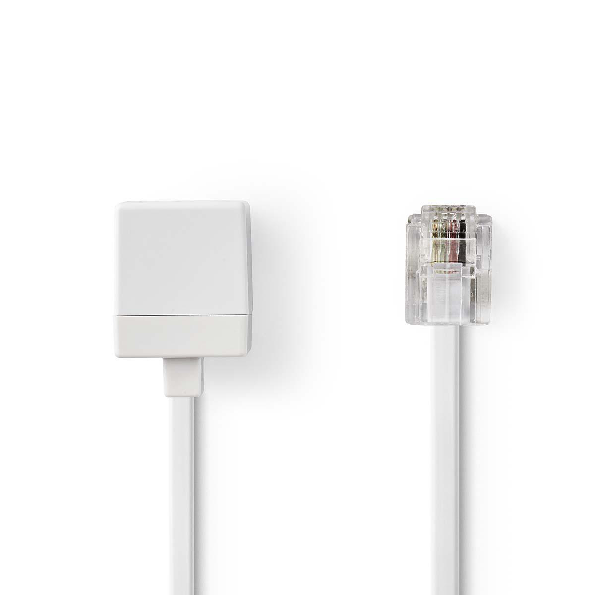 Nedis Rallonge de Câble de Télécommunication RJ11 Mâle - RJ11 Femelle 10,0 m Blanc