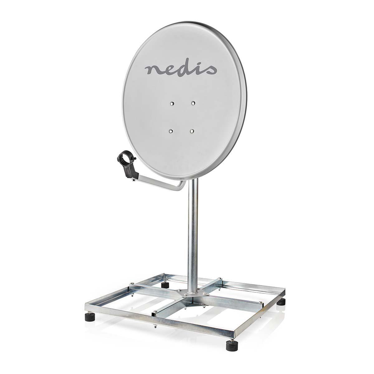 Nedis Support satellite pour balcon longueur de mât: 0.75 m Taille maximale du plat: 90.0 cm La taille de la plaque de fond: 4 x 30 x 30 cm Acier Argent