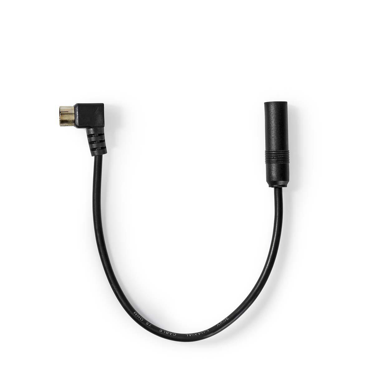 Nedis Câble d'antenne pour voiture IEC (Coax) Mâle Prise d'antenne de voiture Plaqué nickel 0.30 m Rond PVC Noir Sac en Plastique