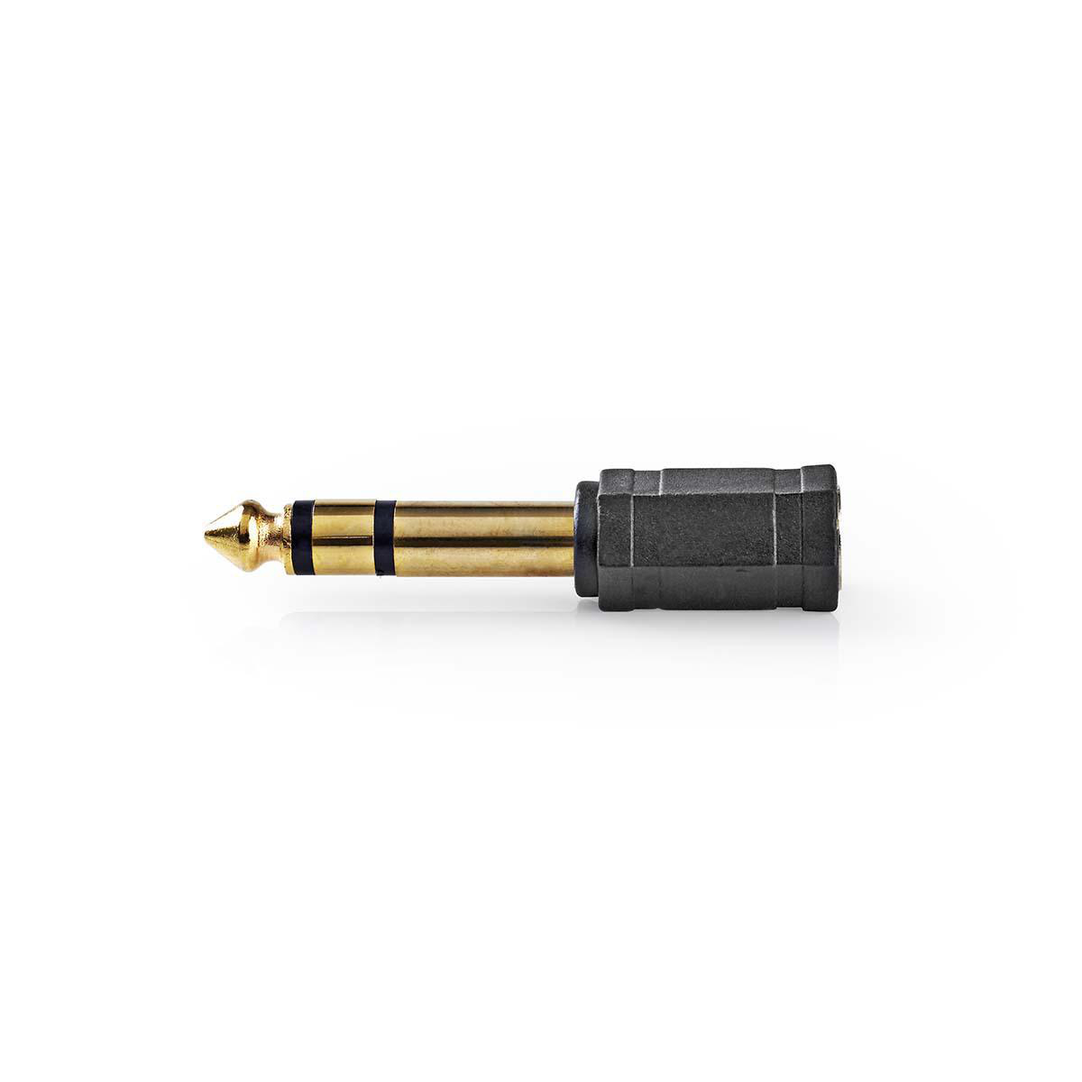 Nedis Adaptataeur audio stéréo 6.35 mm Mâle 3.5 mm Femelle Plaqué or Droit ABS Noir 10 pièces Enveloppe