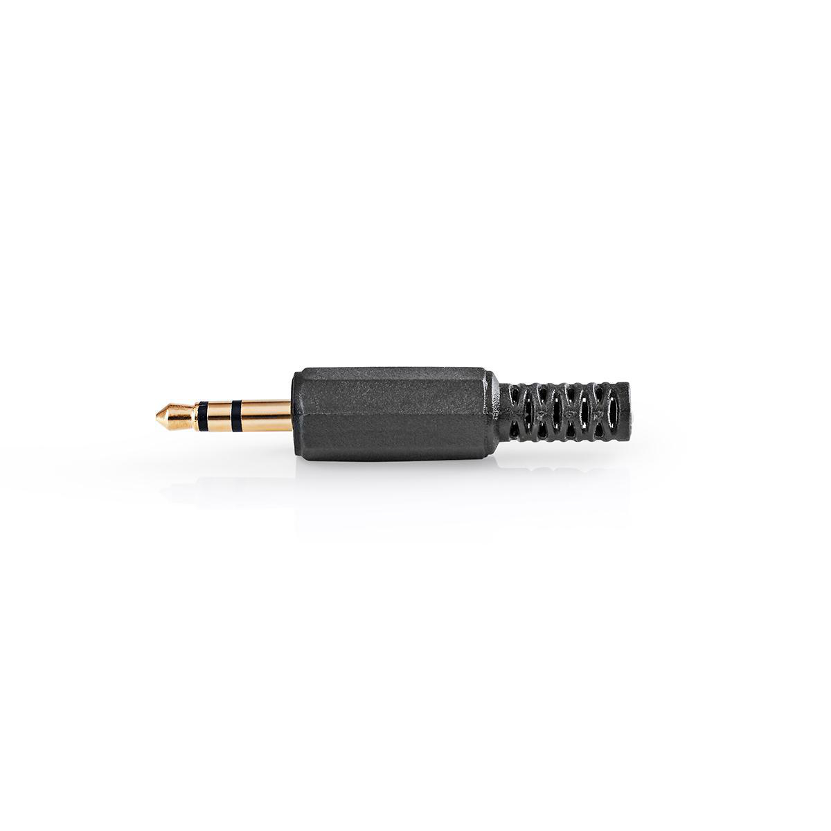 Nedis Connecteur audio Droit Mâle Plaqué or Soudure Diamètre d'entrée de câble: 4.0 mm PVC Noir / Or 25 pièces Enveloppe