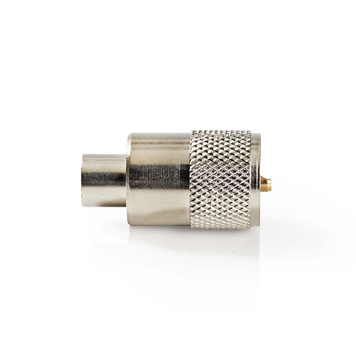Nedis Connecteur PL259 Droit Mâle Plaqué nickel 50 Ohm Souder Diamètre d'entrée de câble: 6.0 mm Métal Argent 25 pièces Enveloppe