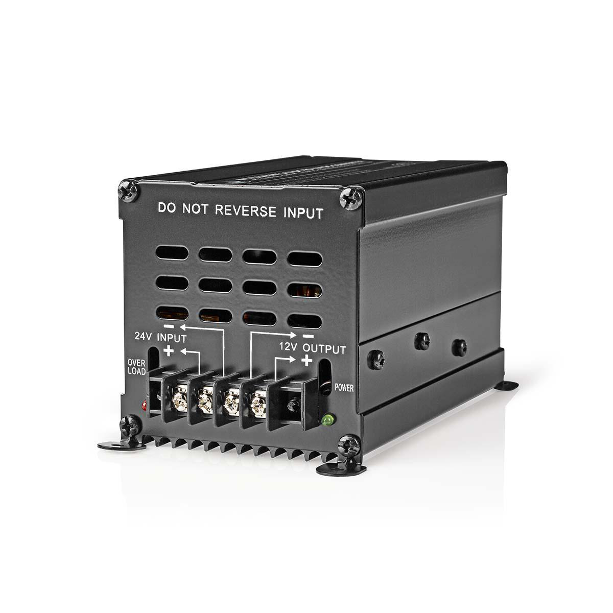 Nedis Convertisseur d'alimentation Propulsé par la Voiture 24 V DC 12 V DC 240 W Bornier à vis Equipé d'un fusible Noir