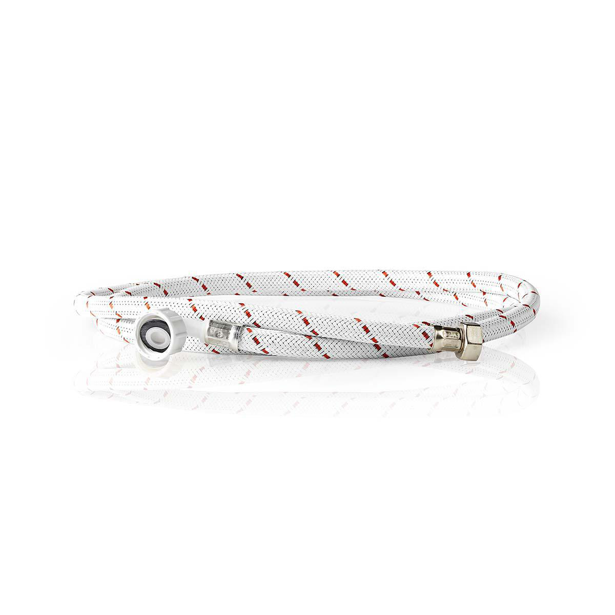 Nedis Tuyau d'Alimentation en Nylon 1/2'' 3/4'' 10 Bar 90 °C 2.00 m Application: Machine à laver / Plat Nylon Blanc / Rouge