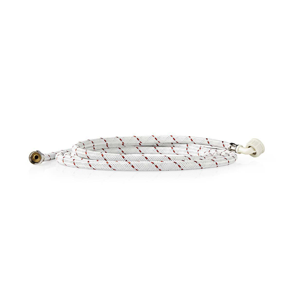 Nedis Tuyau d'Alimentation en Nylon 1/2'' 3/4'' 10 Bar 90 °C 4.00 m Application: Machine à laver / Plat Nylon Blanc / Rouge