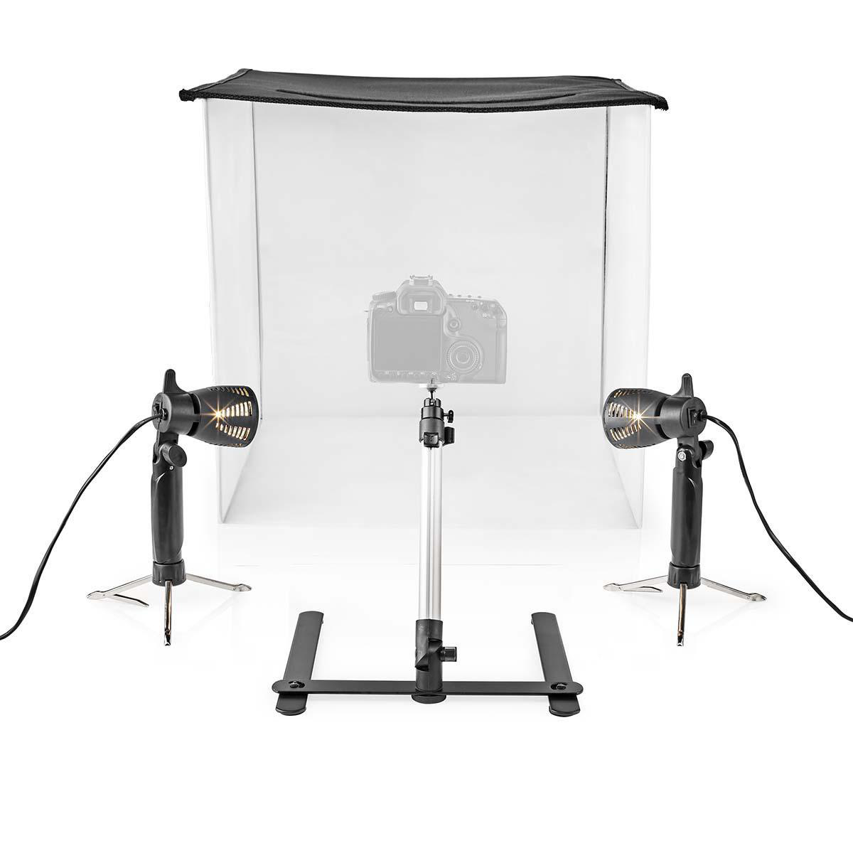 Nedis Kit pour studio photo 400 lm Pliable Arrière-plans inclus Sac de voyage inclus Noir