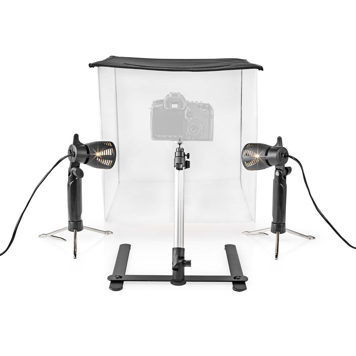 Nedis Kit pour studio photo 400 lm Pliable Arrière-plans inclus Sac de voyage inclus Noir