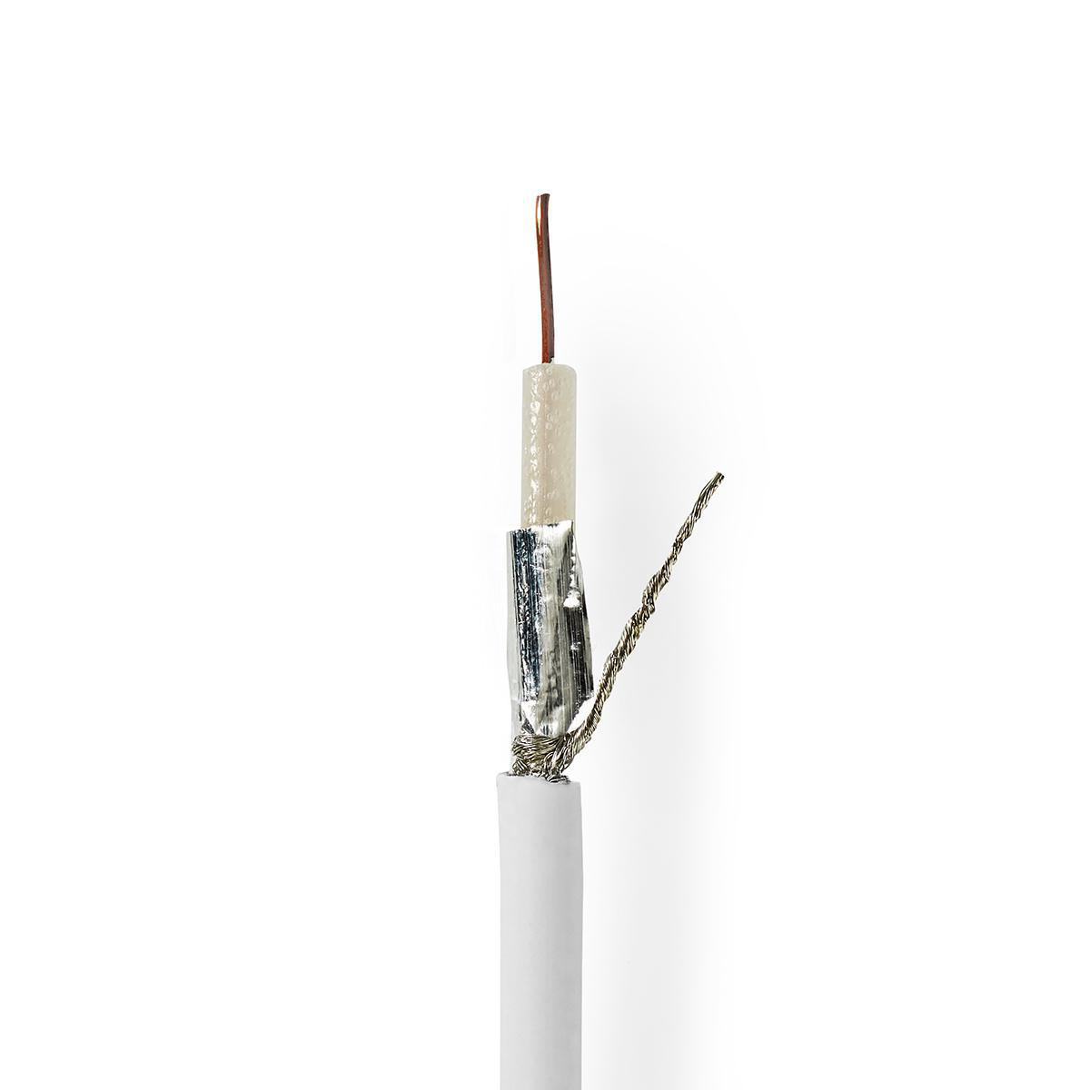 Nedis Câble coaxial en bobine RG59 75 Ohm Double blindage ECA 25.0 m Amadouer PVC Blanc Boîte