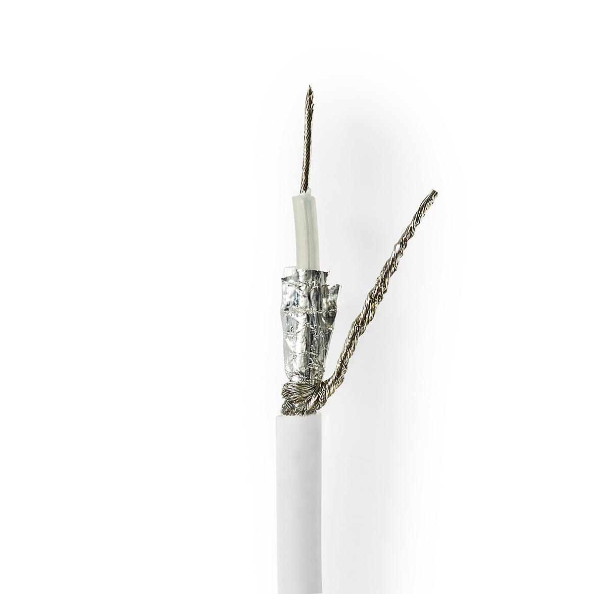 Nedis Câble coaxial en bobine RG58C/U 50 Ohm Double blindage ECA 50.0 m Amadouer PVC Blanc Boîte