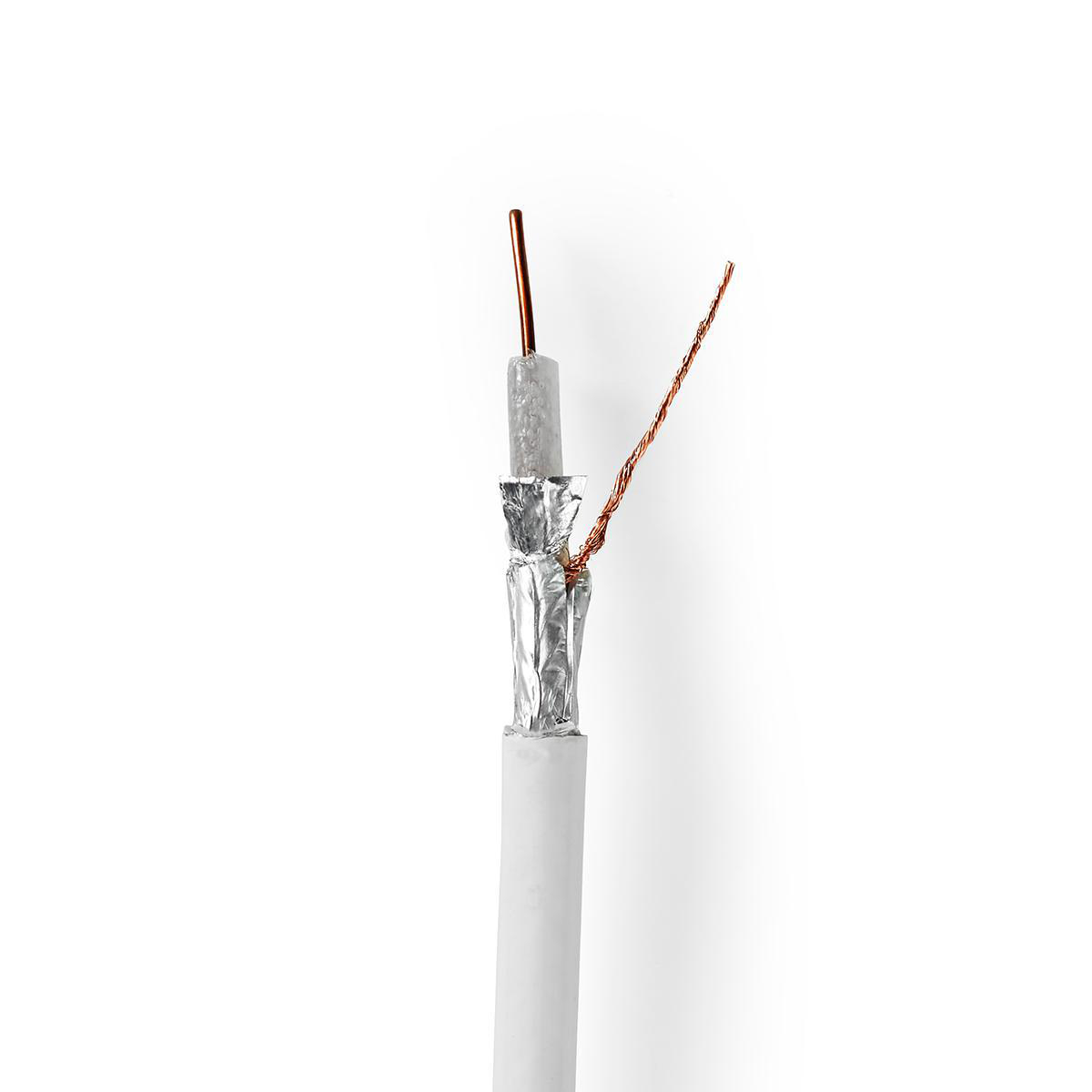 Nedis Câble coaxial en bobine 4G / LTE sécurisé 75 Ohm Triple blindé ECA 25.0 m Amadouer PVC Blanc Boîte