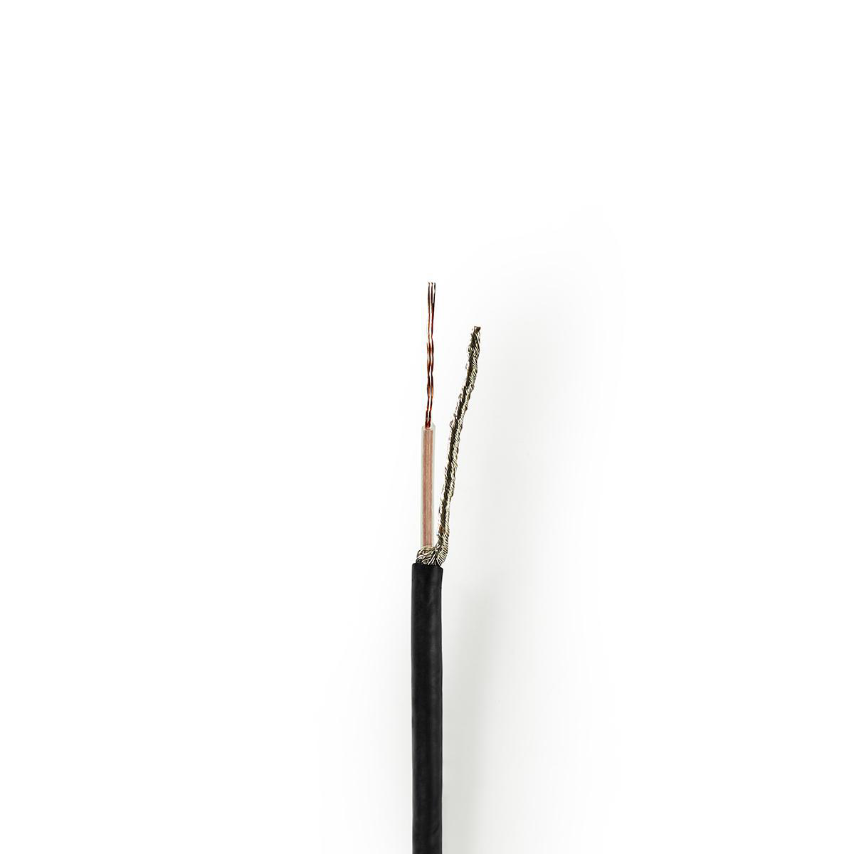 Nedis Câble coaxial en bobine RG174 50 Ohm Blindé simple ECA 100.0 m Amadouer PVC Noir Bobine