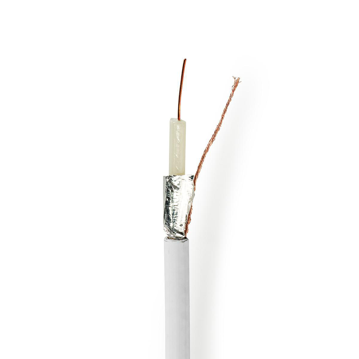 Nedis Câble coaxial en bobine | COAX 12 | 75 Ohm | Double blindage | ECA | 100.0 m | Amadouer | PVC | Blanc | Bobine