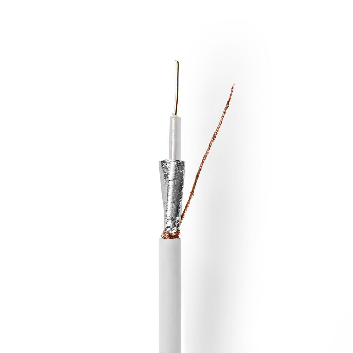 Nedis Câble coaxial en bobine RG59U 75 Ohm Double blindage ECA 100.0 m Amadouer PVC Blanc Bobine