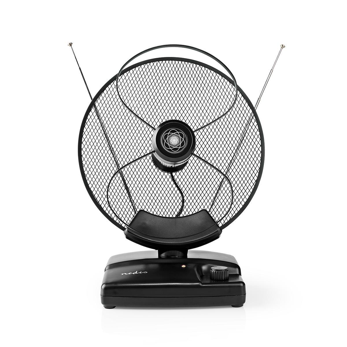 Nedis Antenne intérieure Actif FM / UHF / VHF Gamme de réception: 0-25 km LTE700 Gain: 36 dB Prendre le contrôle ABS Noir