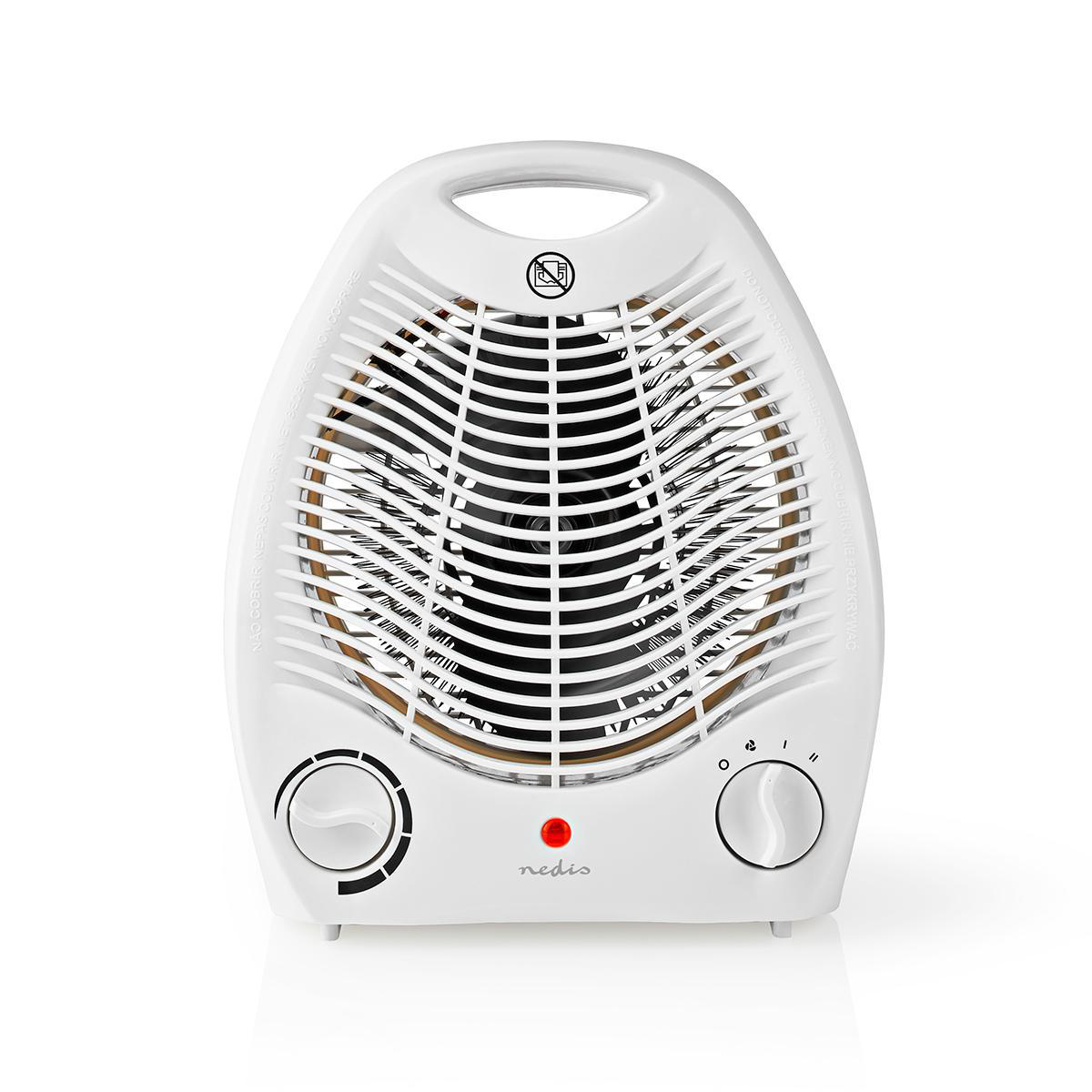 Nedis Chauffage soufflant 1000 / 2000 W Thermostat réglable 2 Réglages de Chaleur Poignée (s) intégrée (s) Protection contre les chutes Blanc