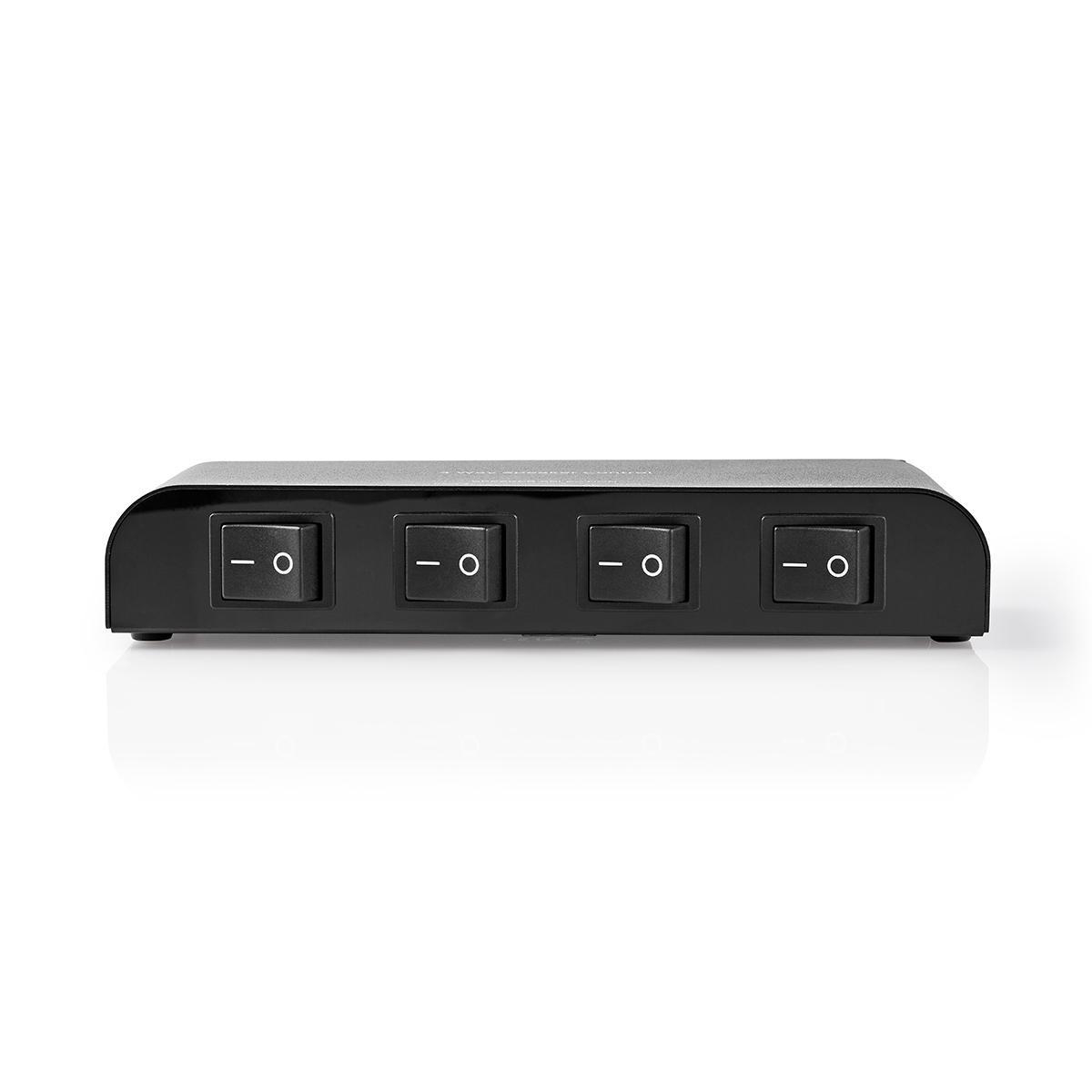 Nedis Boîtier de Commande 4-Port port(s) Vis de borne Impédance des enceintes: 4-16 Ohm Charge Maximale par Canal: 200 W Aluminium Noir