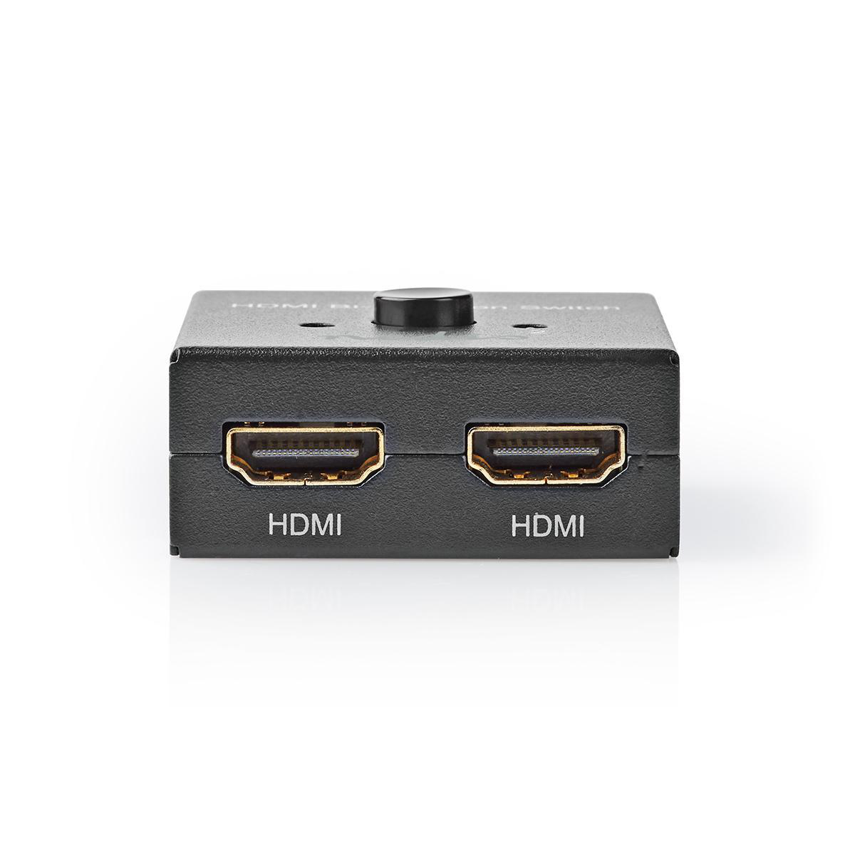 Nedis Commutateur HDMI 3-Port port(s) 1x HDMI™ entrée / 2x entrée HDMI ™ 1x HDMI™ sortie / 2x HDMI™ sortie 4K@60Hz 6 Gbps Métal Anthracite