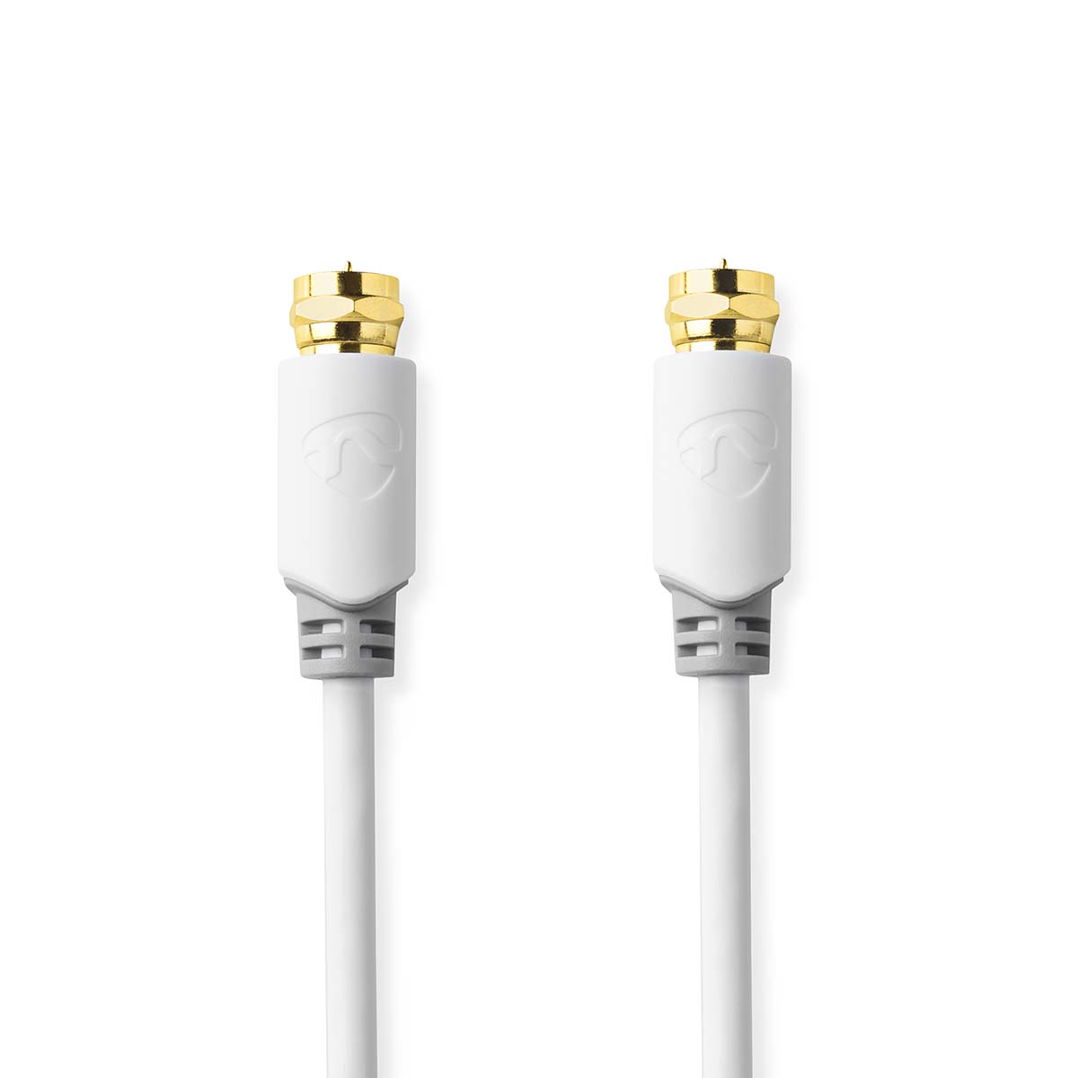 Nedis Câble d'antenne et de satellite F Mâle F Mâle Plaqué or 75 Ohm Blindé simple 1.00 m Rond PVC Blanc Boîte