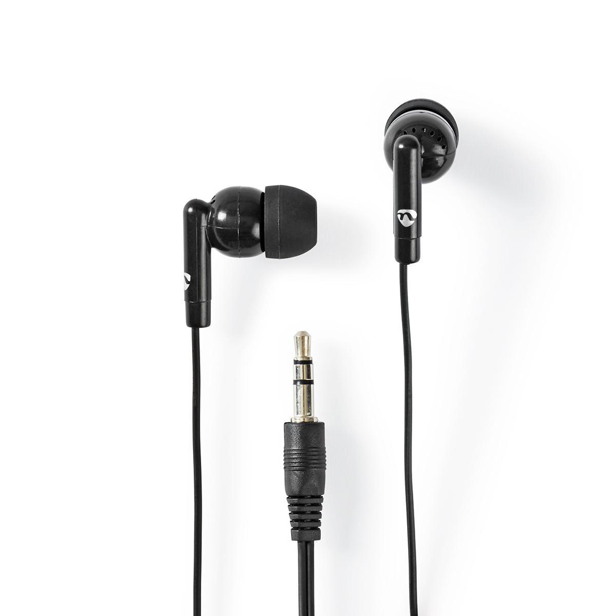 Nedis Écouteurs Filaires 3.5 mm Longueur de corde: 1.20 m Contrôle du Volume Noir