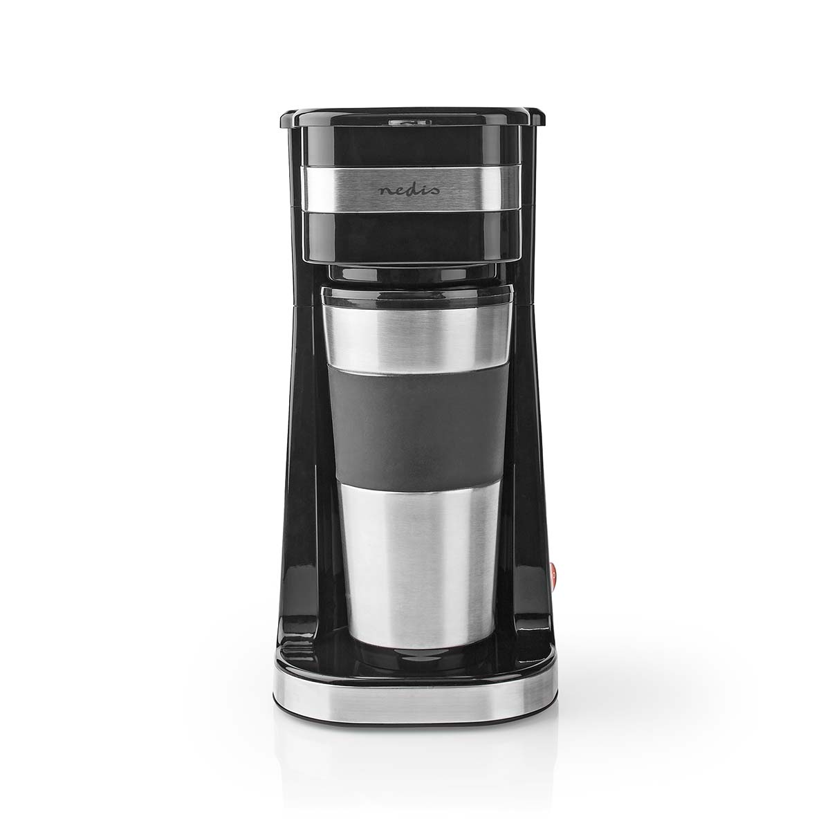Nedis Machine à café Filtre a café 0.4 l 1 Tasses Argent / Noir