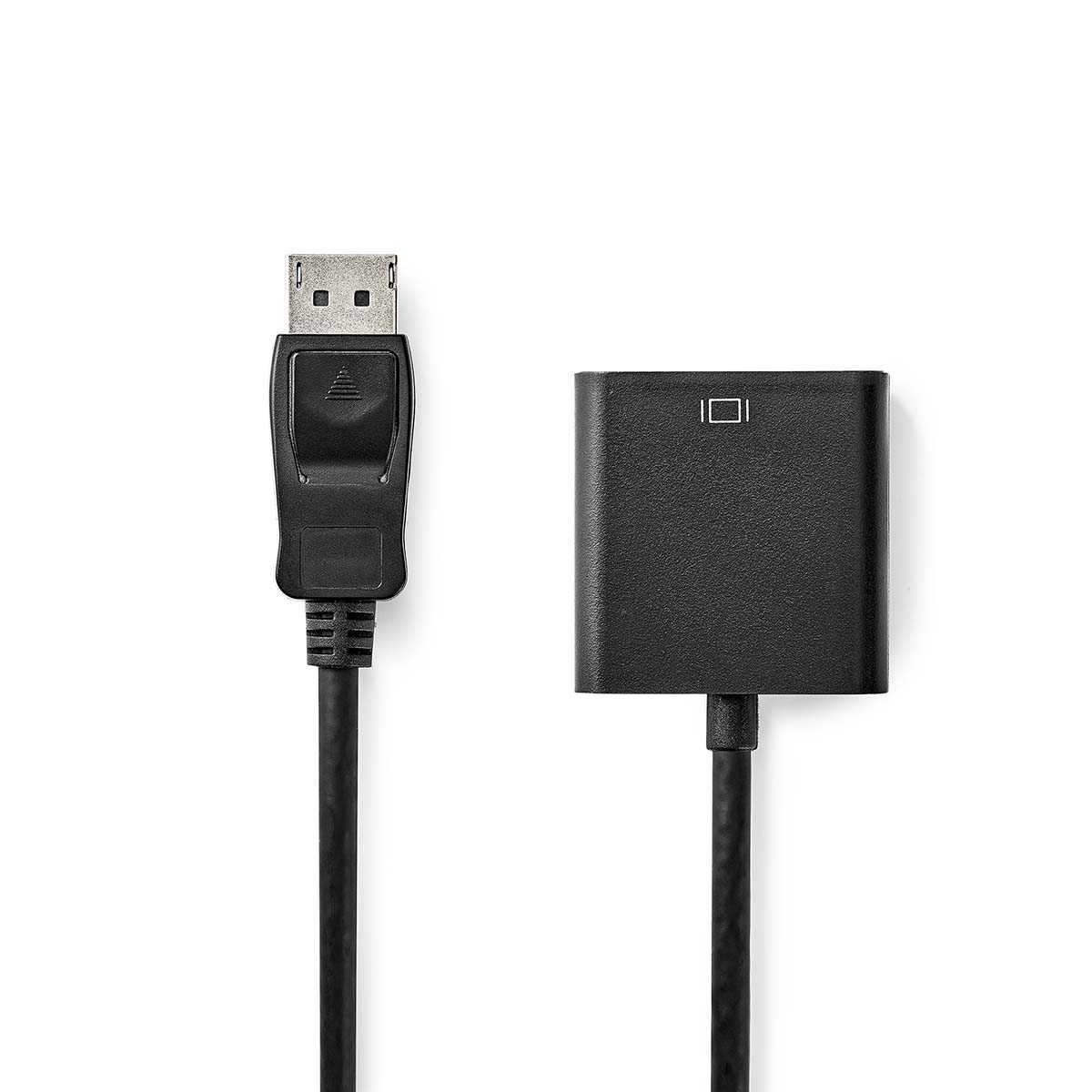 Nedis Le Nedis adaptateur DisplayPort DisplayPort Mâle VGA Femelle 15p 1080p Plaqué nickel 0.20 m Rond Noir Boîte est l'accessoire parfait pour connecter facilement vos appareils DisplayPort à un écran VGA. Grâce à ce câble adaptateur de haute qualité, vo