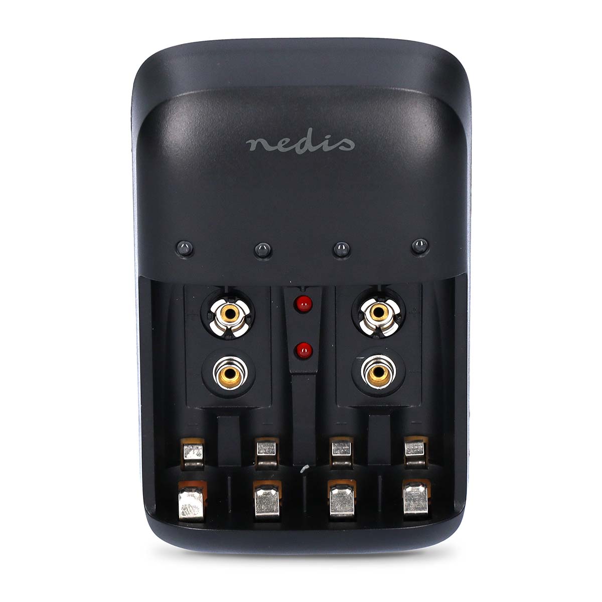 Nedis Chargeur de batterie NiMH AA / AAA 1.2 / 9 V DC 0.5 A A charge de maintien Euro / Type C (CEE 7/16) Alimentation par batterie: AA / AAA / E-Block Noir