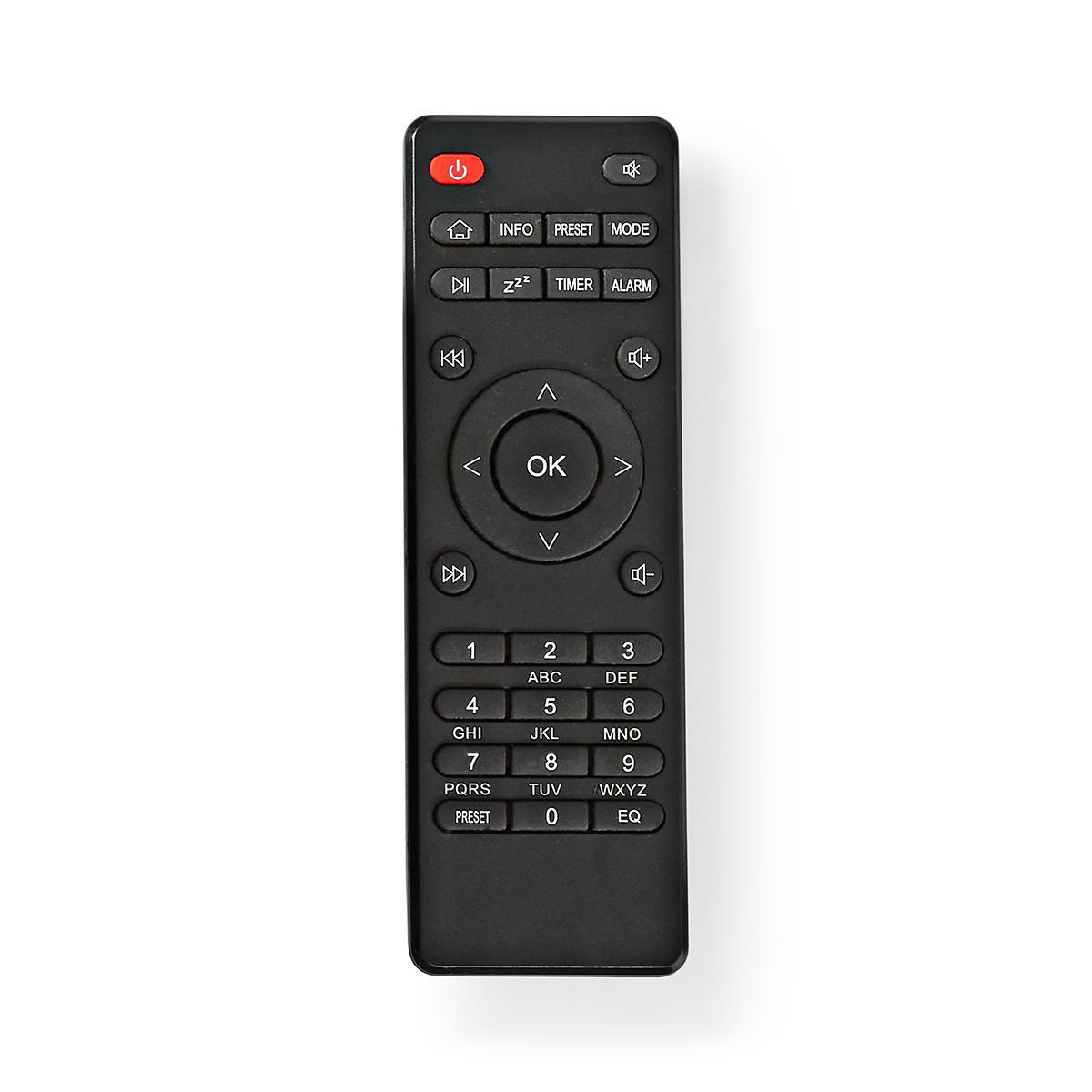Nedis Télécommande de remplacement Convient à: RDIN3000BK / RDIN4000BK / RDIN5000BK / RDIN5005BK Fixe 1 Appareil Effacer la mise en page Infrarouge Noir
