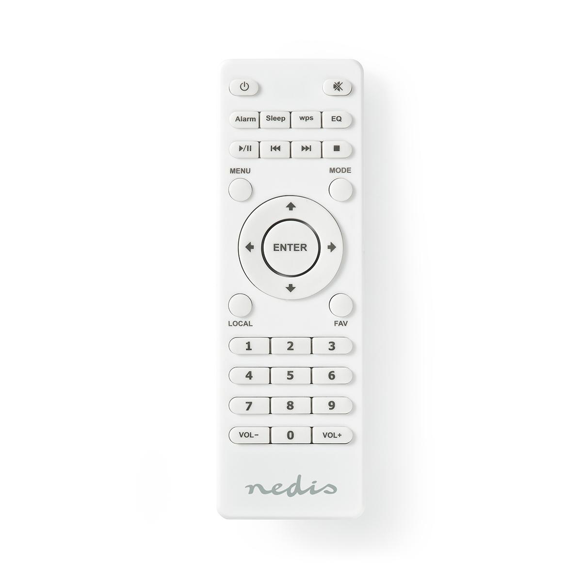 Nedis Télécommande de remplacement Convient à: RDIN2000WT / RDIN2500WT Fixe 1 Appareil Effacer la mise en page Infrarouge Blanc