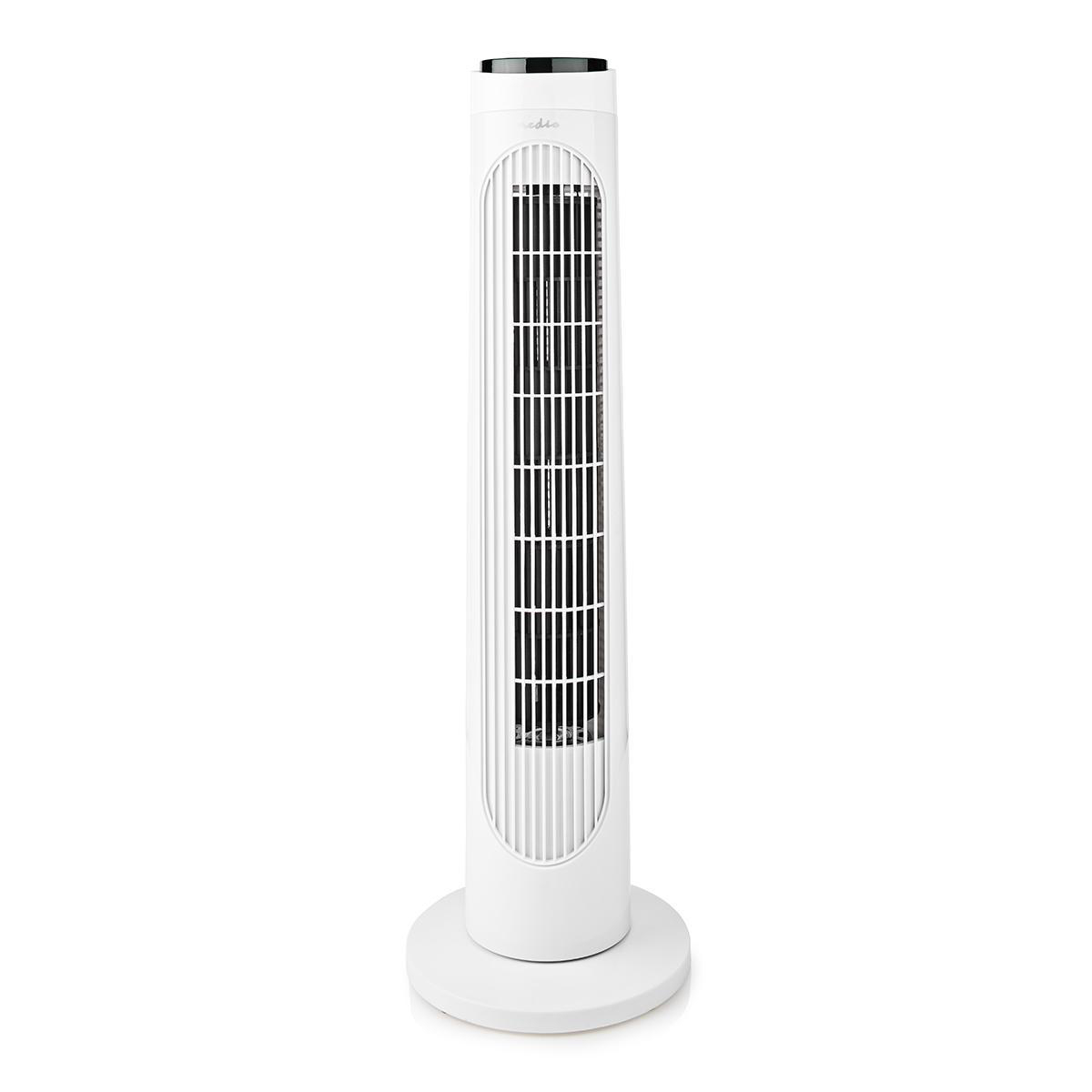Nedis Ventilateur tour 3 Vitesses Oscillation 50 W Télécommande Blanc / Noir