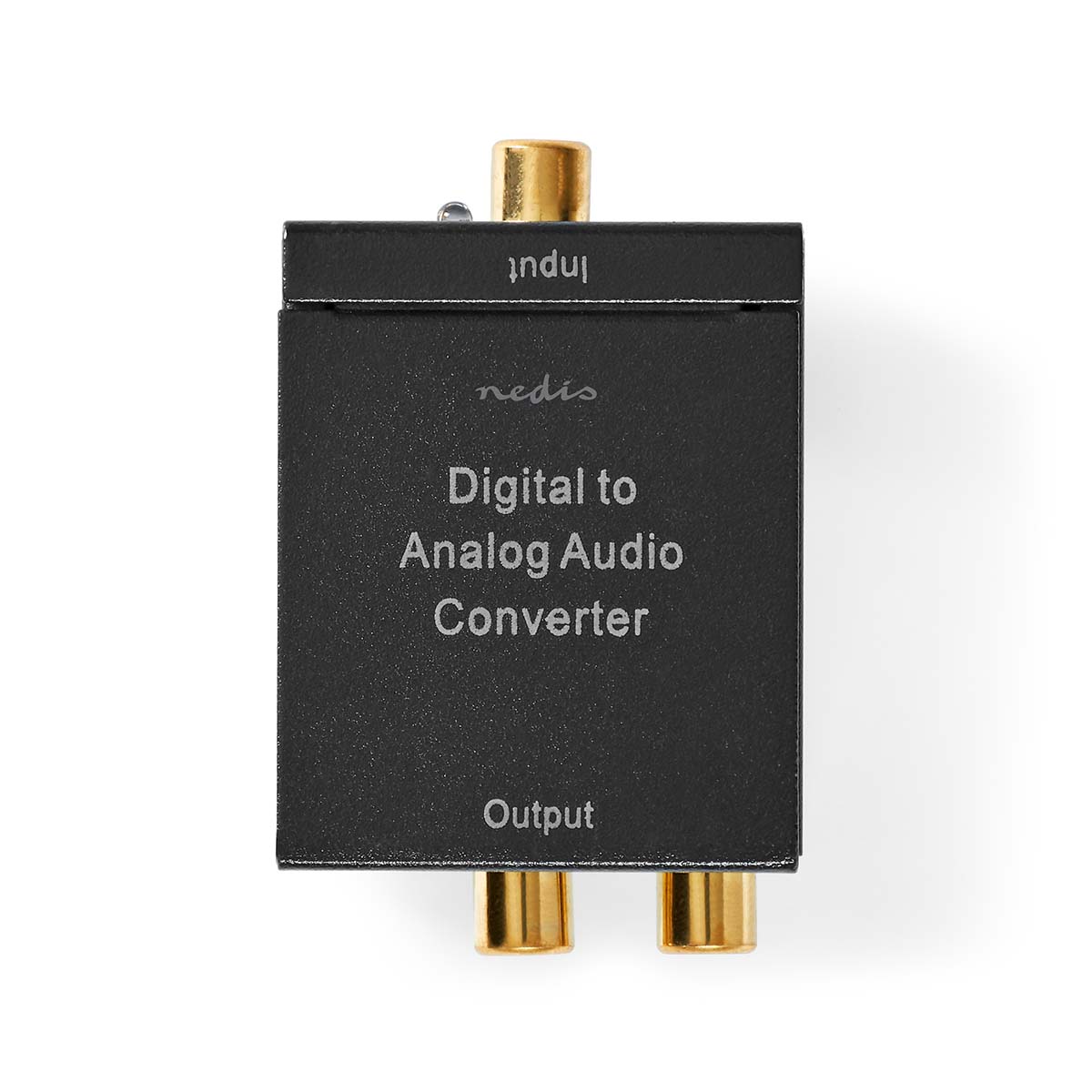 Nedis Convertisseur audio digital Une voie Entrée de connexions: 1x Digital RCA / 1x TosLink Sortie de connexions: 1x (2x RCA) / 1x 3.5 mm Automatique Amplificateur intégré Noir
