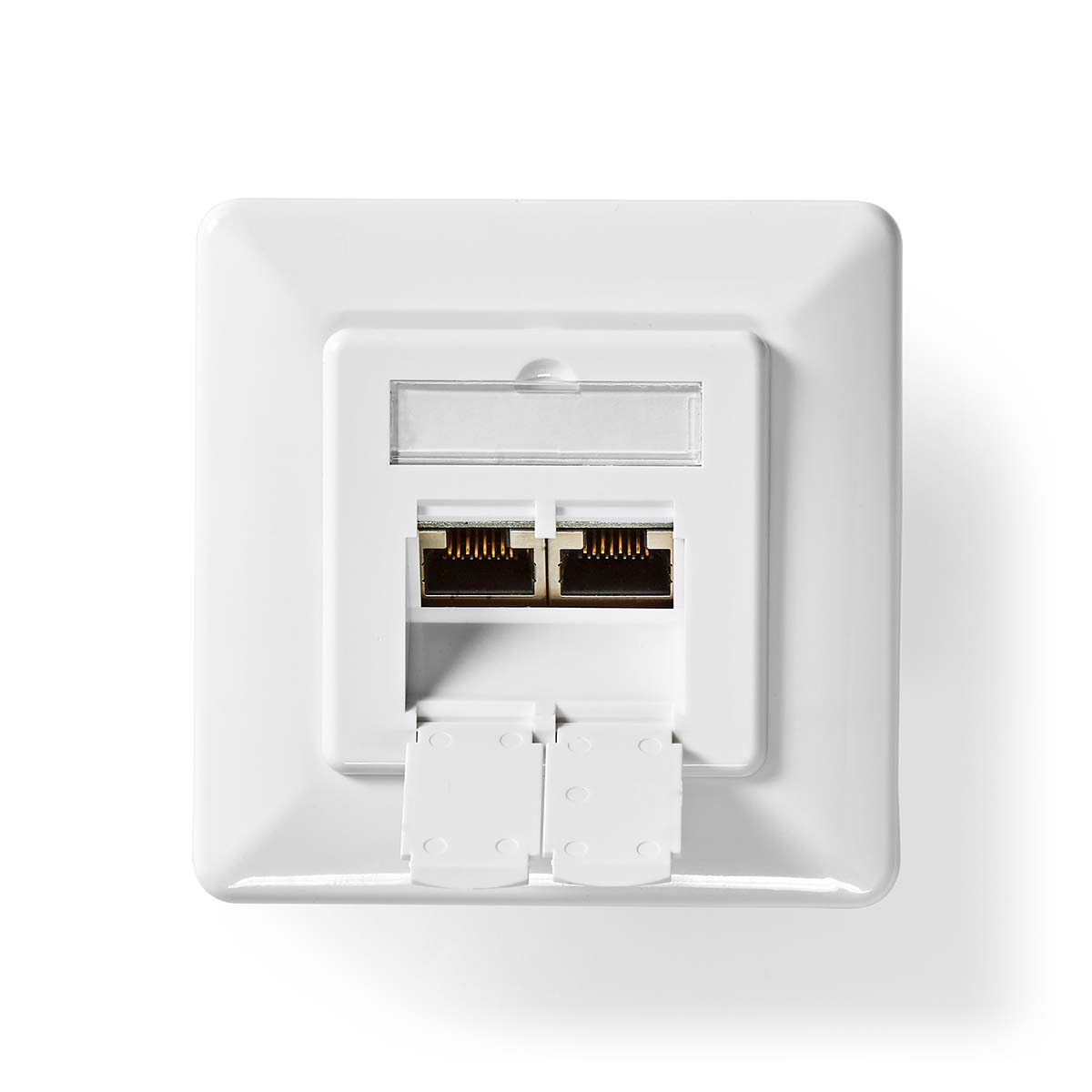 Nedis Boîte murale réseau Dans le mur 2-Port port(s) CAT6 Droit Femelle Plaqué or PVC Blanc Boîte