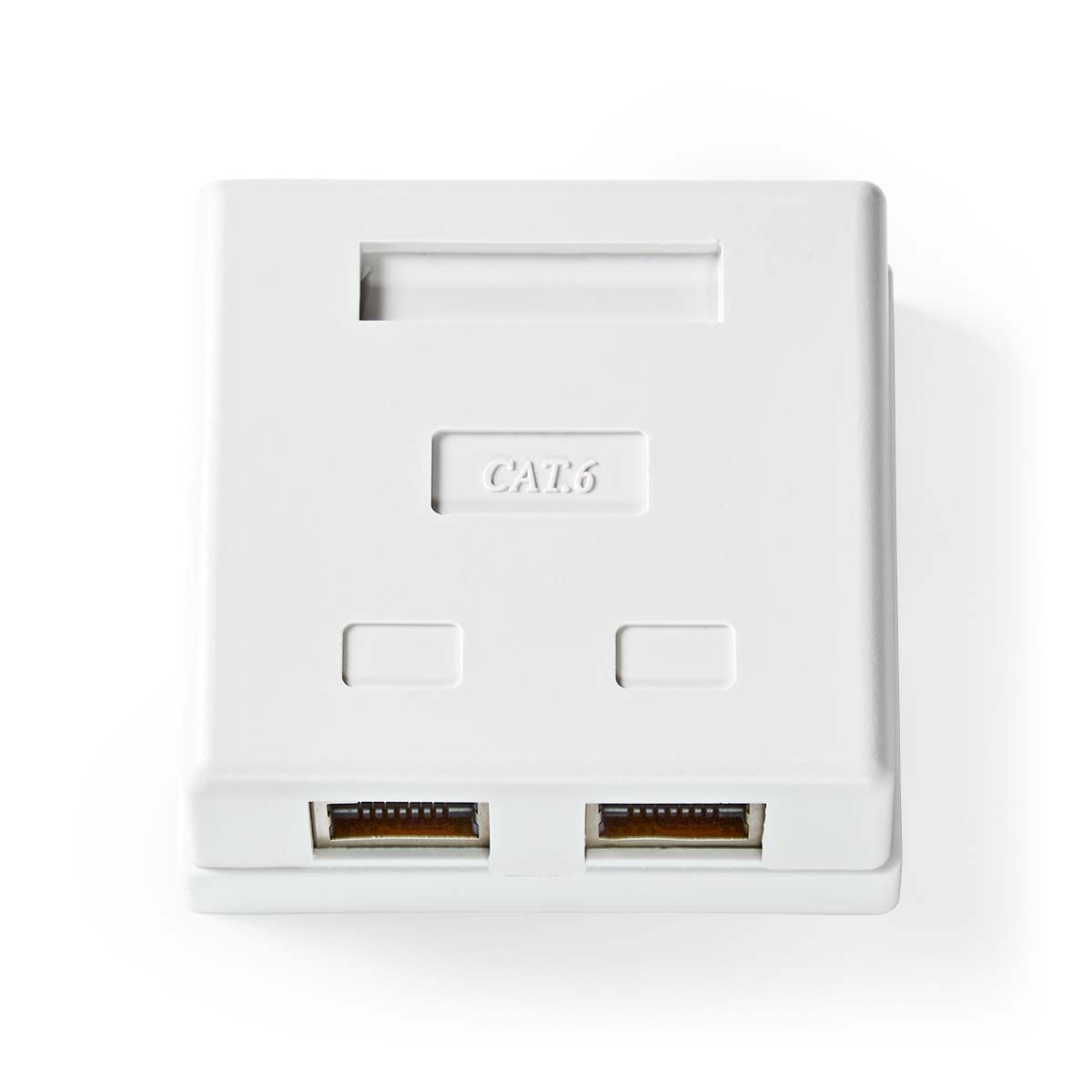 Nedis Boîte murale réseau Sur le mur 2-Port port(s) STP CAT6 Droit Femelle Plaqué or PVC Blanc Enveloppe