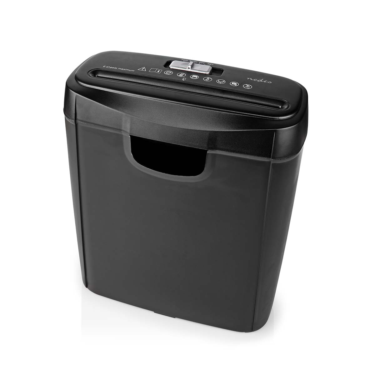Nedis Déchiqueteuse de papier 6x pages A4 10 l Norme de sécurité: DIN 2 190 W Noir