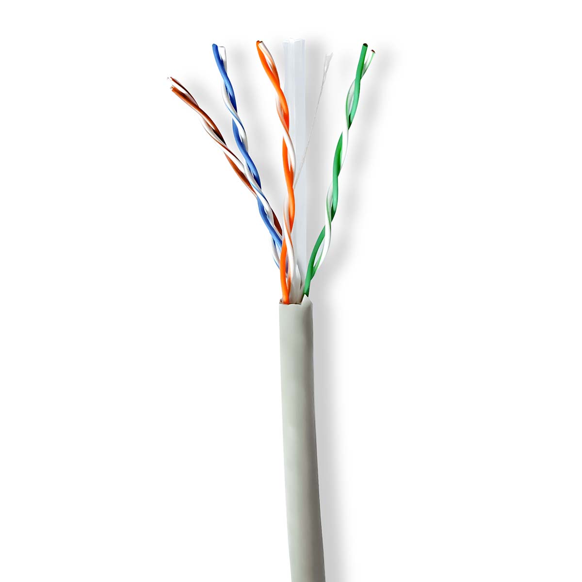 Nedis Réseau Câble Rouleau | CAT6 | Souple | U/UTP | CCA | 305.0 m | Intérieur | Rond | PVC | Gris | Boîte de Tirage